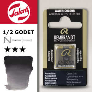 715 - Tinta Neutra Acquerello 1/2 Godet Rembrandt Aquarel Talens