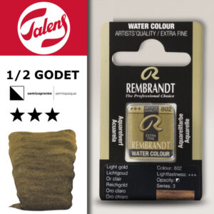 802 - Oro Chiaro Acquerello 1/2 Godet Rembrandt Aquarel Talens
