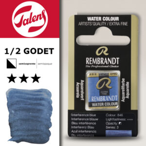 846 - Interference Blu Acquerello 1/2 Godet Rembrandt Aquarel Talens
