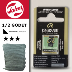 848 - Interference Verde Acquerello 1/2 Godet Rembrandt Aquarel Talens