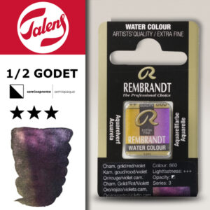 860 - Chamel Oro Rosso Viola Acquerello 1/2 Godet Rembrandt Aquarel Talens