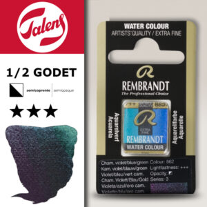 862 - Chamel Viola Blu Verde Acquerello 1/2 Godet Rembrandt Aquarel Talens