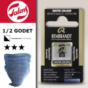 865 - Sparkle Blu Acquerello 1/2 Godet Rembrandt Aquarel Talens