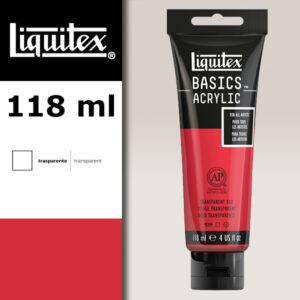 L022 - 047 - Rosso Trasparente 118 ML Colore Acrilico Liquitex Basics