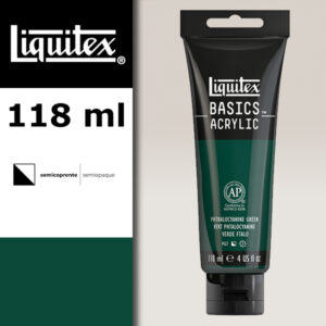 L054 - 317 - Verde Ftalo - tonalità verde 118 ML Colore Acrilico Liquitex Basics