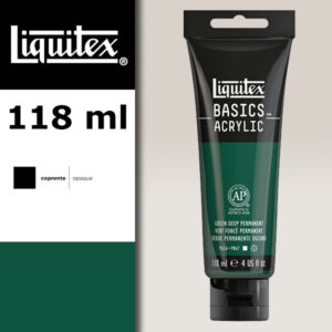 L056 - 350 - Verde Scuro Permanente 118 ML Colore Acrilico Liquitex Basics