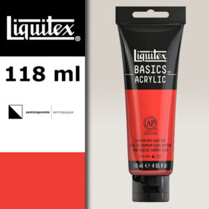 L020 - 510 - Rosso di Cadmio Chiaro Imit 118 ML Colore Acrilico Liquitex Basics