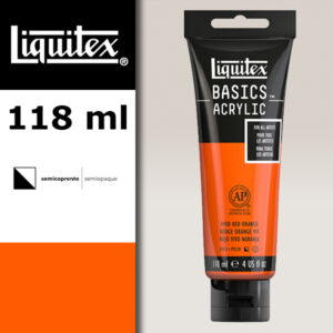 L019 - 620 - Rosso Arancio Vivo 118 ML Colore Acrilico Liquitex Basics