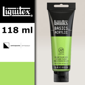 L008 - 840 - Verde Giallo Brillante 118 ML Colore Acrilico Liquitex Basics