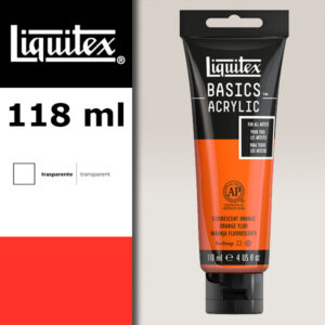 L017 - 982 - Arancio Fluorescente 118 ML Colore Acrilico Liquitex Basics