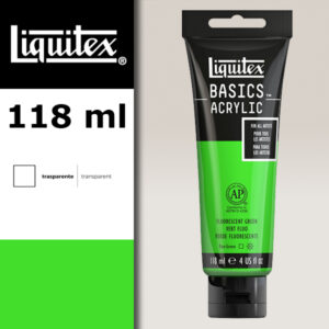 L053 - 985 - Verde Fluorescente 118 ML Colore Acrilico Liquitex Basics
