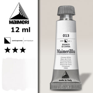 013 - Bianco Di China Colori ad  Acquerello 12 ML Maimeri Blu