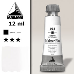 018 - Bianco Di Titanio Colori ad  Acquerello 12 ML Maimeri Blu