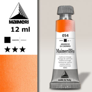 054 - Arancio Di Cadmio Colori ad  Acquerello 12 ML Maimeri Blu