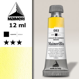083 - Giallo Di Cadmio Medio Colori ad  Acquerello 12 ML Maimeri Blu