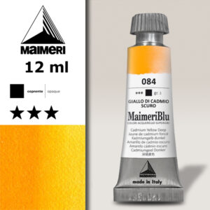 084 - Giallo Di Cadmio Scuro Colori ad  Acquerello 12 ML Maimeri Blu