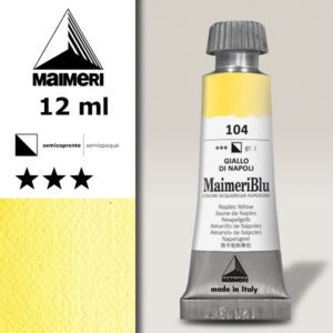 104 - Giallo Di Napoli Colori ad  Acquerello 12 ML Maimeri Blu