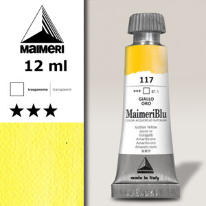 117 - Giallo Oro Colori ad  Acquerello 12 ML Maimeri Blu
