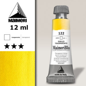 122 - Giallo Trasparente Colori ad  Acquerello 12 ML Maimeri Blu