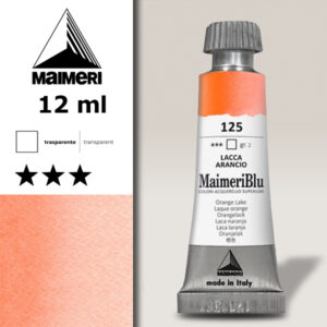 125 - Lacca Arancio Colori ad  Acquerello 12 ML Maimeri Blu