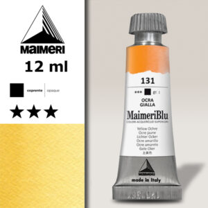 131 - Ocra Gialla Colori ad  Acquerello 12 ML Maimeri Blu
