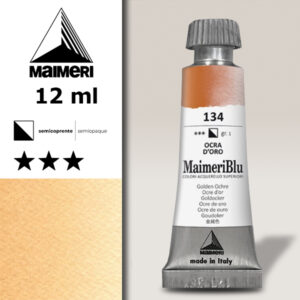 134 - Ocra d'Oro Colori ad  Acquerello 12 ML Maimeri Blu