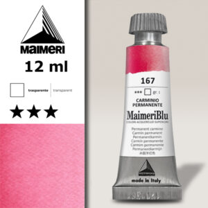 167 - Carminio Permanente Colori ad  Acquerello 12 ML Maimeri Blu