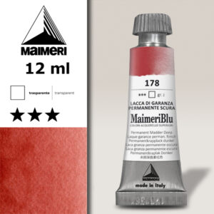 178 - Lacca Di Garanza Perm Scura Colori ad  Acquerello 12 ML Maimeri Blu
