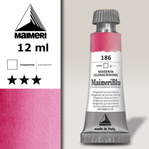 186 - Magenta Quinacridone Colori ad  Acquerello 12 ML Maimeri Blu