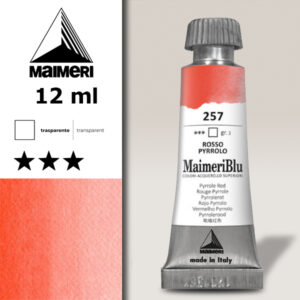 257 - Rosso Pyrrolo Colori ad  Acquerello 12 ML Maimeri Blu