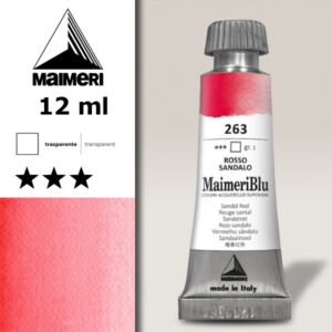 263 - Rosso Sandalo Colori ad  Acquerello 12 ML Maimeri Blu