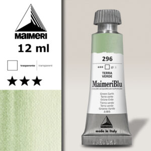 296 - Terra Verde Colori ad  Acquerello 12 ML Maimeri Blu