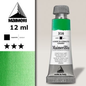316 - Verde Di Cobalto Chiaro Colori ad  Acquerello 12 ML Maimeri Blu