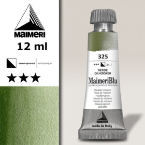 325 - Verde Di Hooker Colori ad  Acquerello 12 ML Maimeri Blu