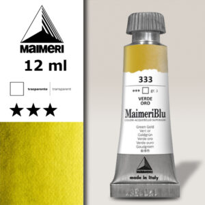 333 - Verde Oro Colori ad  Acquerello 12 ML Maimeri Blu