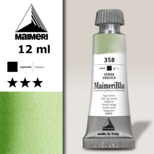 358 - Verde Vescica Colori ad  Acquerello 12 ML Maimeri Blu