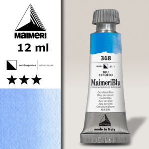 368 - Blu Ceruleo Colori ad  Acquerello 12 ML Maimeri Blu