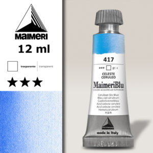 417 - Celeste Ceruleo Colori ad  Acquerello 12 ML Maimeri Blu
