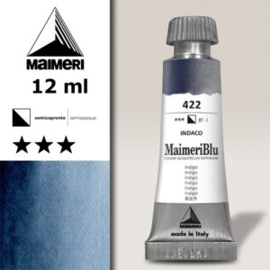 422 - Indaco Colori ad  Acquerello 12 ML Maimeri Blu