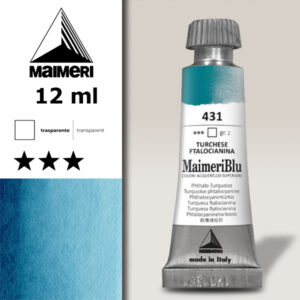 431 - Turchese Ftalocianina Colori ad  Acquerello 12 ML Maimeri Blu