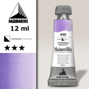 440 - Oltremare Violetto Colori ad  Acquerello 12 ML Maimeri Blu