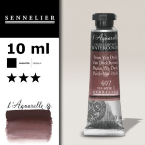 S086 - 407 - Marrone Van Dyck 10 ML Colori Acquerello Sennelier L'Aquarelle - Extra fine