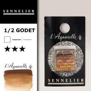 S090 - 202 - Terra d'ombra bruciata Colori Acquerello Extra Fine L'Aquarelle 1/2 Godet Sennelier