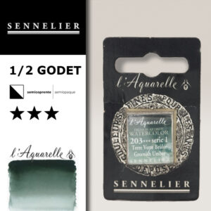 S094 - 203 - Terra d'ombra verdastra Colori Acquerello Extra Fine L'Aquarelle 1/2 Godet Sennelier