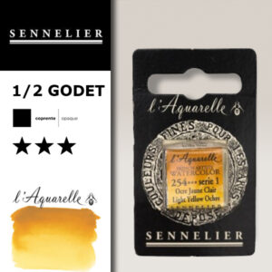 S077 - 254 - Ocra giallo chiaro Colori Acquerello Extra Fine L'Aquarelle 1/2 Godet Sennelier