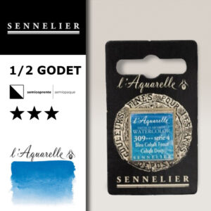 S047 - 309 - Blu di cobalto scuro Colori Acquerello Extra Fine L'Aquarelle 1/2 Godet Sennelier