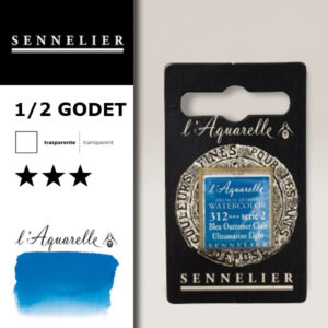 S051 - 312 - Blu oltremare chiaro Colori Acquerello Extra Fine L'Aquarelle 1/2 Godet Sennelier