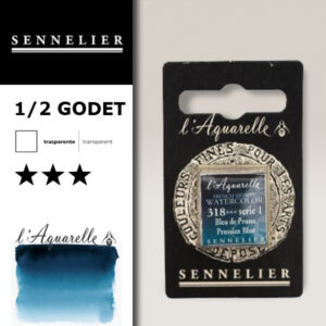 S044 - 318 - Blu di Prussia Colori Acquerello Extra Fine L'Aquarelle 1/2 Godet Sennelier