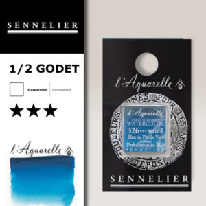 S053 - 326 - Blu ftalo verde (primario) Colori Acquerello Extra Fine L'Aquarelle 1/2 Godet Sennelier