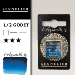 S052 - 399 - Blu Sennelier Colori Acquerello Extra Fine L'Aquarelle 1/2 Godet Sennelier
